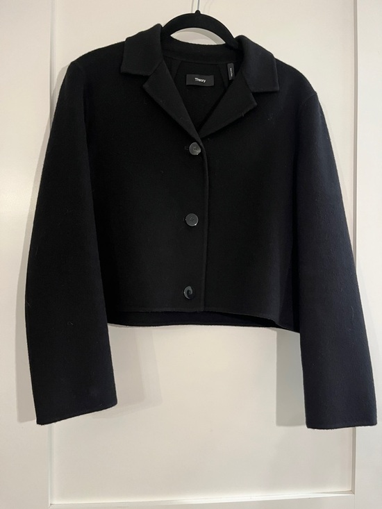 Theory Jackets & Blazers - Theory Black Cropped Button Blazer